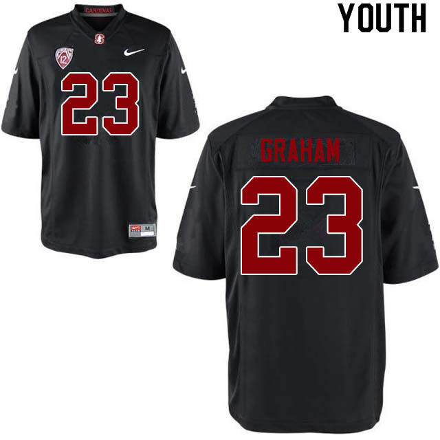 Youth #23 Marcus Graham Stanford Cardinal College Football Jerseys Sale-Black - Click Image to Close
